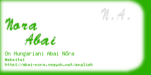 nora abai business card